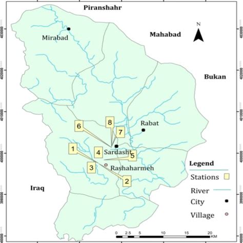 Map of sampling stations in Sardasht City and Rashaharameh village | Download Scientific Diagram