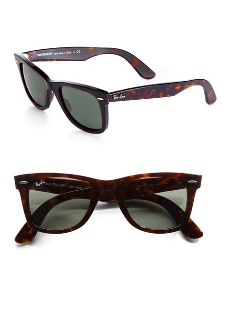 Ray-ban Classic Square Wayfarer Sunglasses in Brown | Lyst