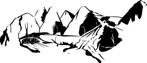 Clipart - Mountains with waterfall