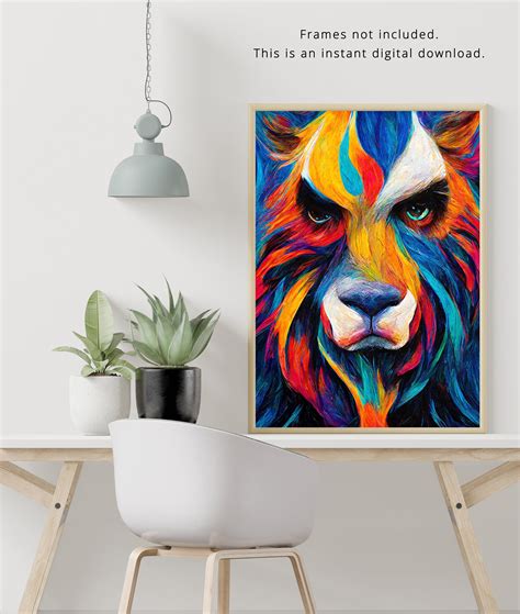 Lion Head Ai Art Custom Ai Art Custom Wall Art Löwin Art - Etsy