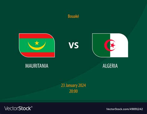 Mauritania vs algeria football scoreboard Vector Image