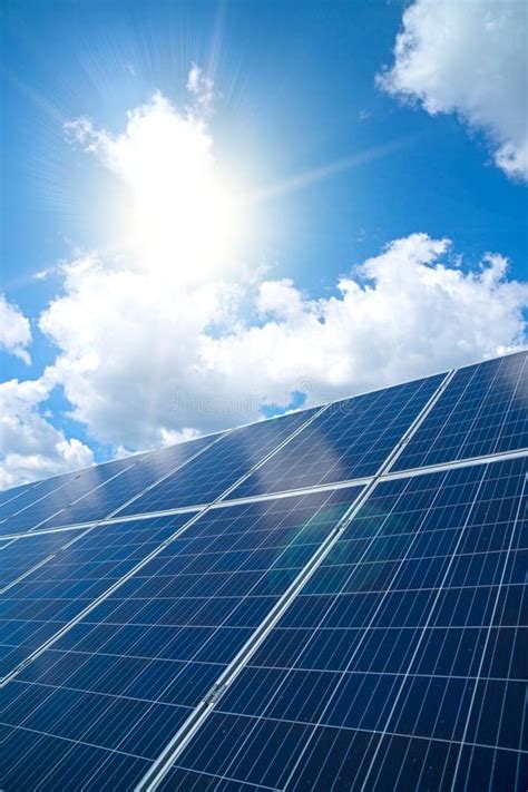 Blue solar panels. stock photo. Image of renewable, energy - 126785898