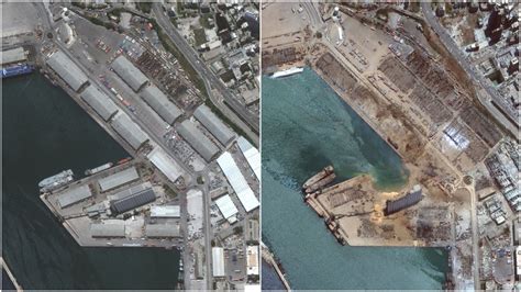 Beirut explosion: Before and after satellite images show extent of devastation | ITV News