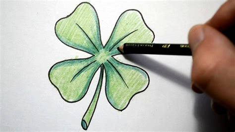 How to Draw a Four Leaf Clover - YouTube