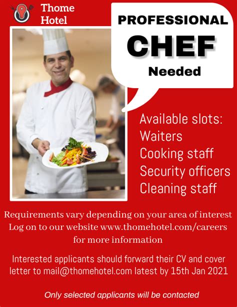 Hotel staff hiring Template | PosterMyWall