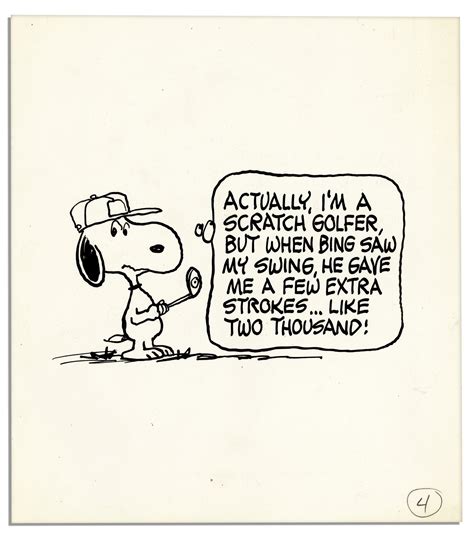 Charles Schulz ''Peanuts'' Original Artwork Starring Snoopy as a Golfer | Snoopy cartoon, Snoopy ...