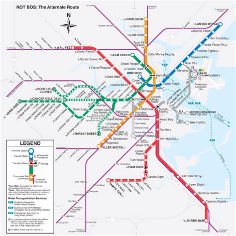 Map Of The T Boston - Large World Map