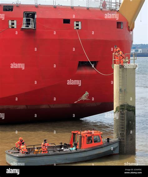 Sir David Attenborough ship leaves Cammell Lairds Stock Photo - Alamy