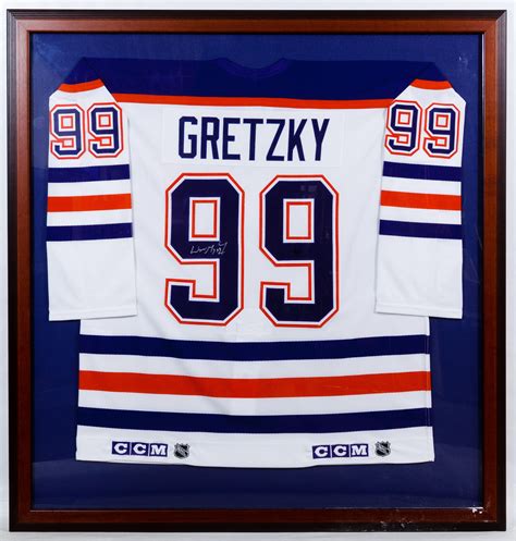 Lot 514: Wayne Gretzky Autographed Framed Oilers Jersey; White jersey ...