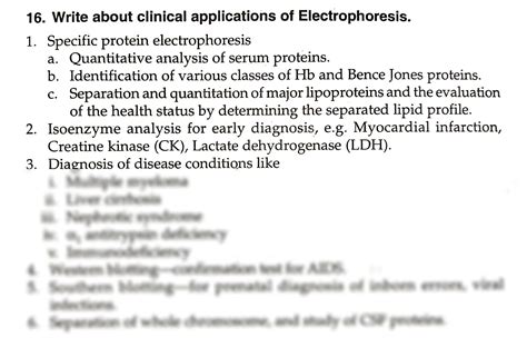 SOLUTION: Clinical applications of electrophoresis 1 - Studypool