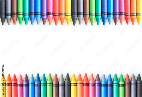 crayon drawing border multicolored background Stock Photo | Adobe Stock