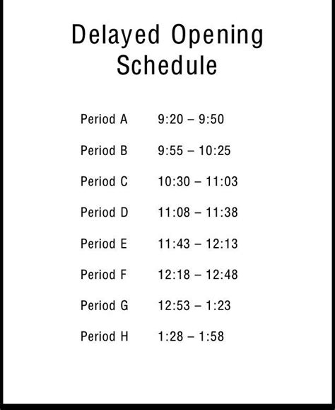 Two-hour delay schedule for Monday, March 21 – Lancer Spirit Online