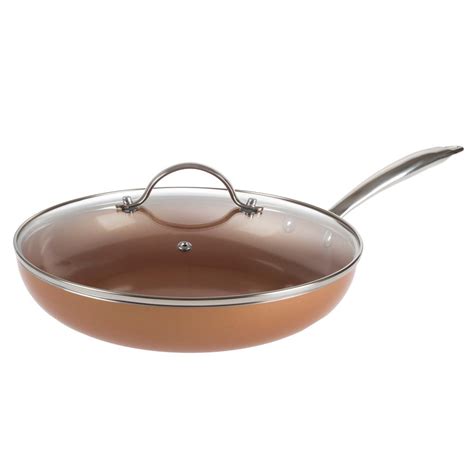 Classic Cuisine Non Stick 10 in. Copper Square Fry Pan with Induction ...