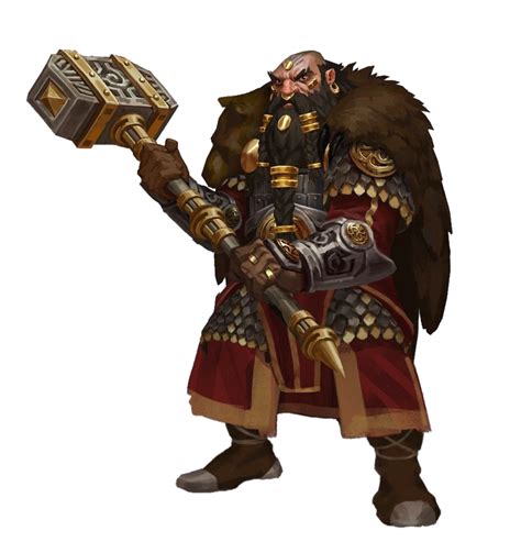 Male Dwarf Fighter with Greathammer - Pathfinder PFRPG DND D&D 3.5 5E ...