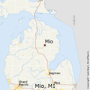 Mio Michigan Map - World Map Gray