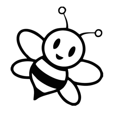 Dibujos de Abeja Sencilla para Colorear para Colorear, Pintar e Imprimir - Dibujos-Online.Com