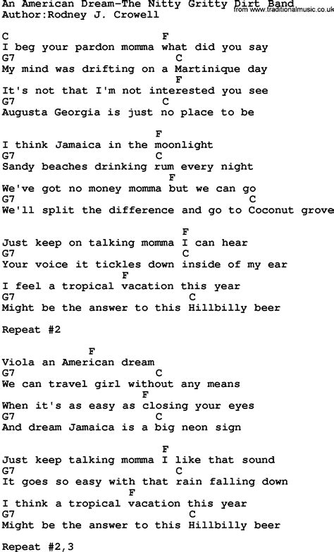 Country Music:An American Dream-The Nitty Gritty Dirt Band Lyrics and ...