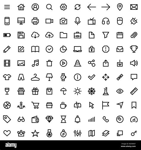 Set of icons for simple flat style ui design Stock Vector Image & Art - Alamy