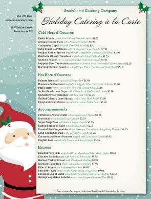 Christmas Catering Menu | Holiday catering, Christmas catering, Catering menu design