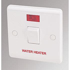 LAP 20A 1-Gang DP Water Heater Switch White with Neon | Switches | Screwfix.com