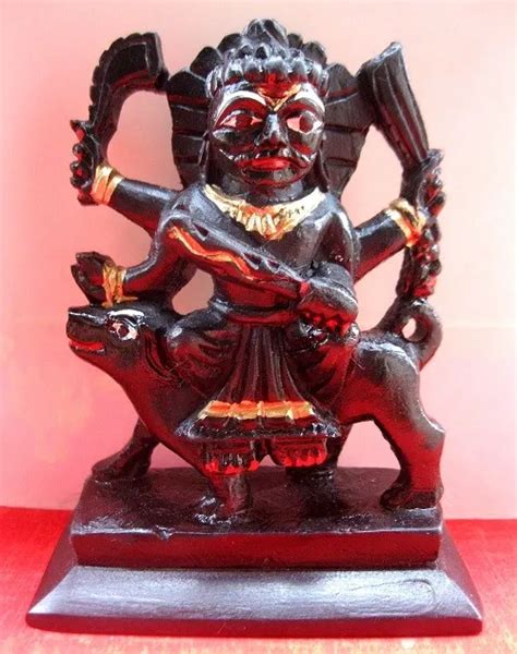 HINDU DEITY KAL Bhairav Black Marble Stone Statue-Lord Kaal Bhairava 13 CM Idol $41.57 - PicClick