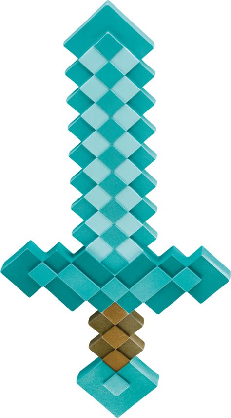 Minecraft Diamond Sword Pixelated Squares Weapon, Blue, 20-in, Wearable ...