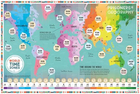 World Time Zones Educational Wall Map - Prisoners of Geography – Geopacks