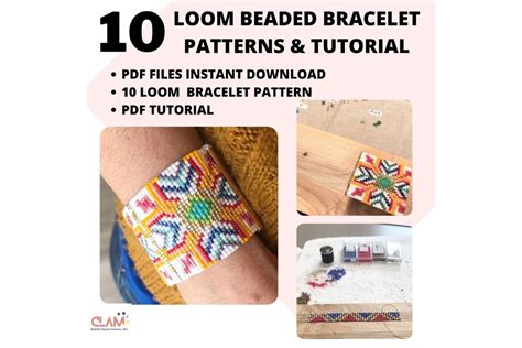 10 Loom Beaded Bracelet Patterns & Tutorial Graphic by claumoino ...