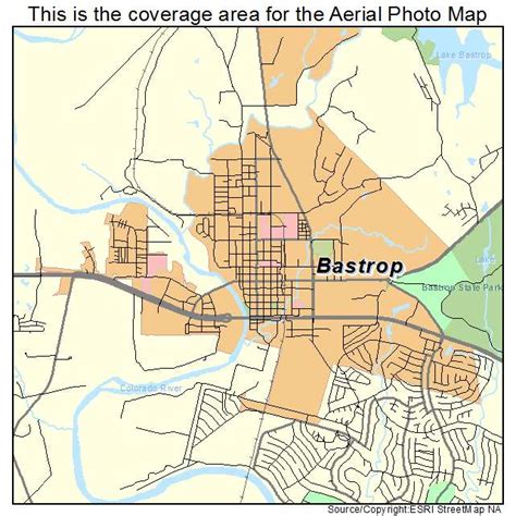 Aerial Photography Map of Bastrop, TX Texas