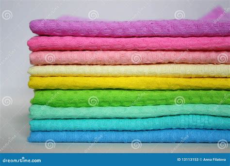 Colour towels stock image. Image of fabric, blue, pink - 13113153