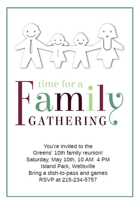 Time for a Family Gathering - Family Reunion Invitation Template (Free ...