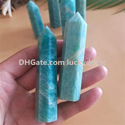 Natural Amazonite Larimar Gemstone Towers Set Of 5 Chakra Crystal ...