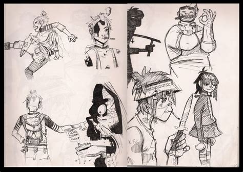 Sketches by Jamie Hewlett | Jamie hewlett, Sketches, Sketch book