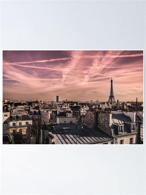 "Rooftops Paris Eiffel Tower View" Poster for Sale by littlepinkmug | Redbubble