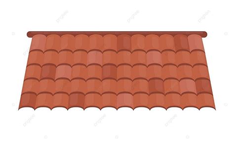 Cartoonstyle Brown Tile Roof For Summer Cottage Design Vector, Summer ...