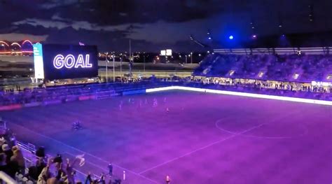 The NWSL's newest team celebrated with an incredible stadium-wide light show after a stoppage ...