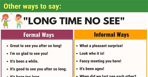 60+ Other Ways to Say "Long Time No See" in English • 7ESL