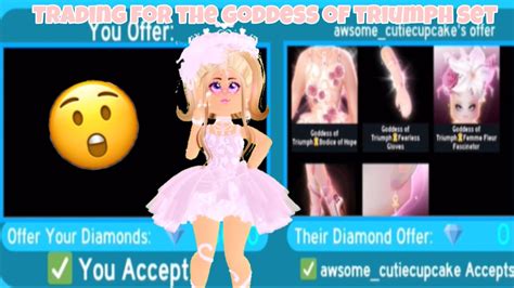 Trading for the *NEW* Goddess of Triumph Set in Royale High 😳 - YouTube