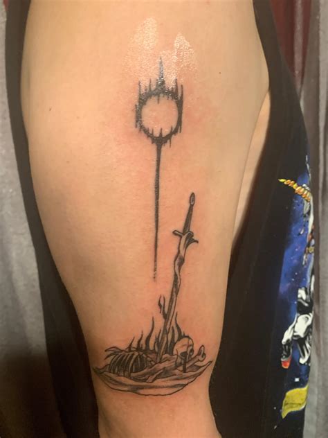 My bonfire tattoo Original art Credit:@JenGi0 : r/DarkSoulsTattoo