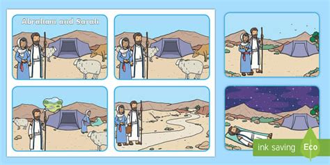 Abraham and Sarah Bible Story Sequencing Cards - Twinkl