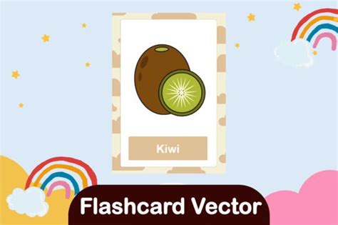 Flashcard Vector - Kiwi Graphic by studiogenic7 · Creative Fabrica