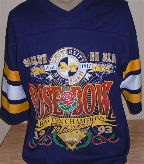 vintage 1993 Michigan Wolverines Rose Bowl jersey t shirt size XL by ...