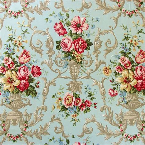 SALE Shabby Chic Fabric Rococo Baroque Yard, Yardage Floral Rose... ($19) liked on Polyvore ...