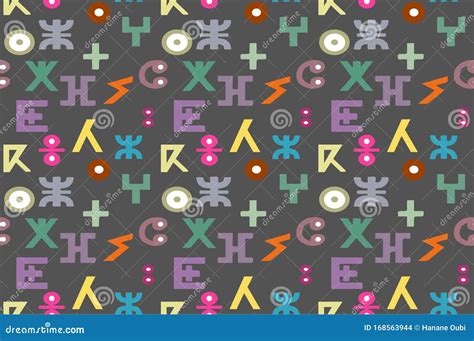 Seamless Berber Alphabet Pattern, Signs Elements, Vector Illustration Stock Vector ...