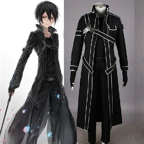 Sword Art Online Cosplay Costume men plus size Kirito Kazuto Kirigaya Cosplay Costume jacket ...