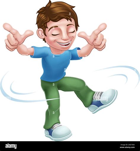 Happy cartoon child laughing pointing hi-res stock photography and images - Alamy