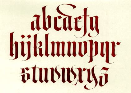 Calligraphy Alphabet : medieval calligraphy alphabet