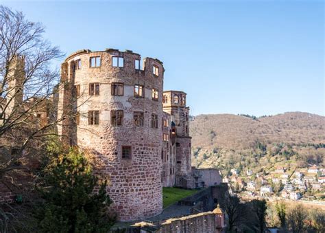 The Ruins of the Heidelberg Castle Seen from Outside. Stock Photo - Image of neckar, moat: 111246546