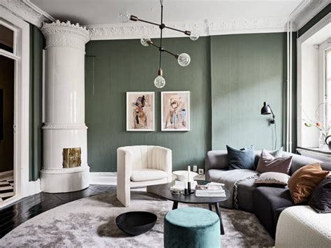 Classy green living room - COCO LAPINE DESIGNCOCO LAPINE DESIGN