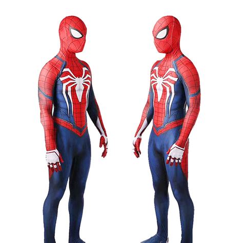 PS4 Spider-Man Advanced Suit Cosplay Costume Adults Kids Hallowcos